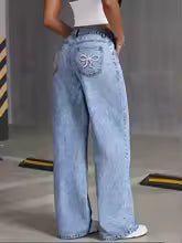 Pantalones de pierna ancha con lazo | N&M