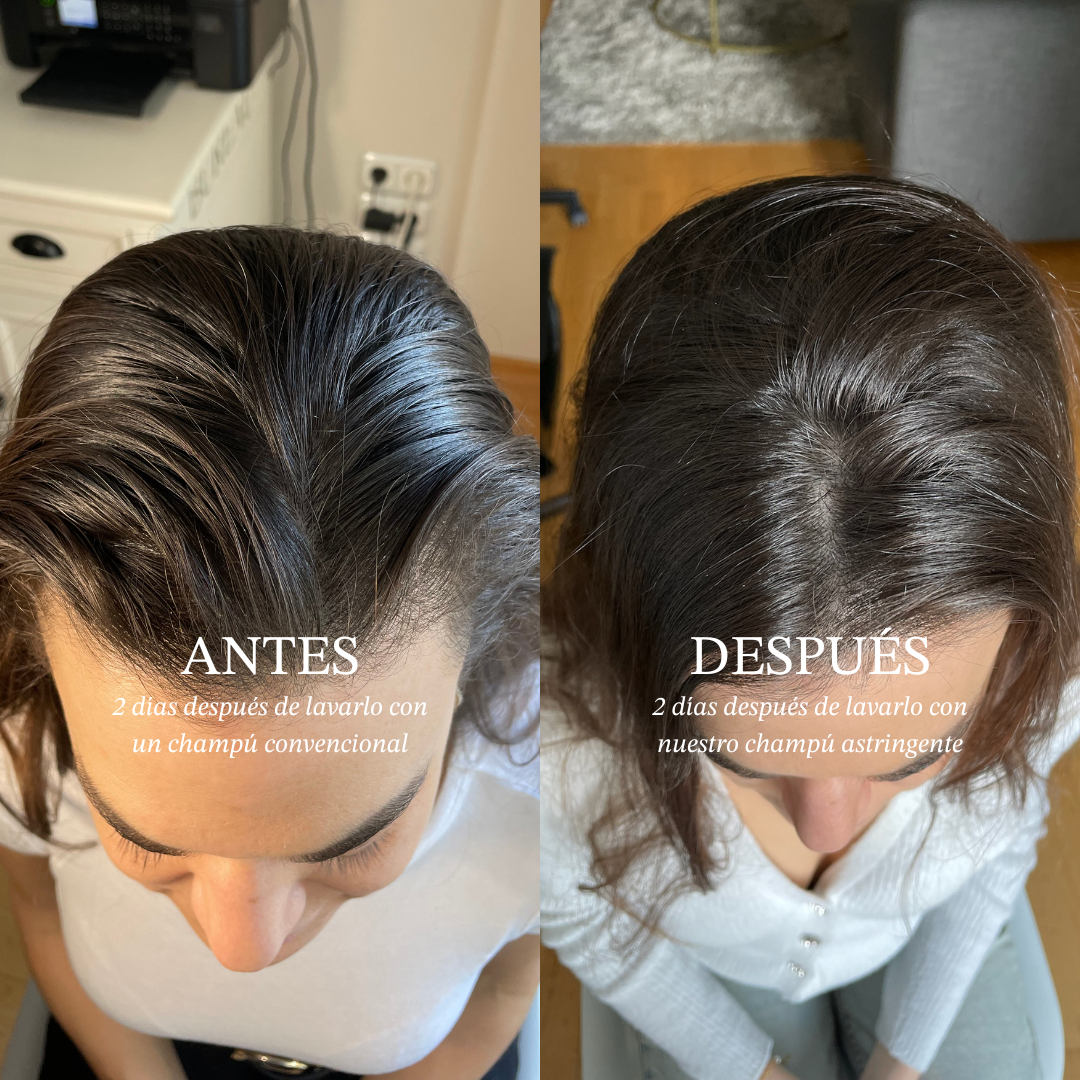 Solid astringent shampoo